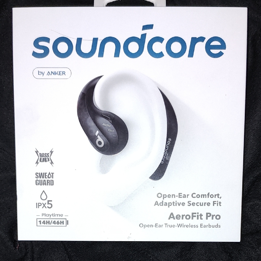 NEW - Anker Soundcore Aerofit Pro Black Earbud Headphones